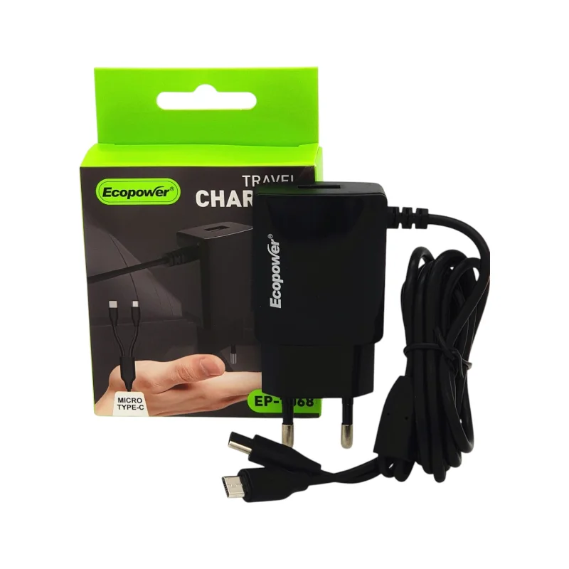 Cargador Ecopower EP-7068 Micro USB/Tipo C