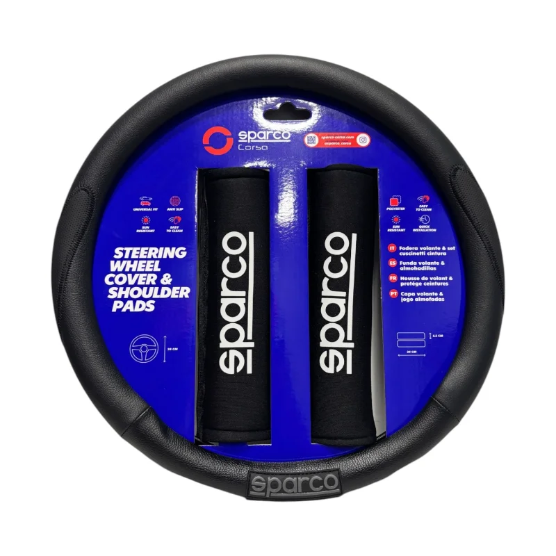 Sparco Cubre Volante + Cinturon Spc1116Kbk Negro